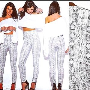 Pleather Python Tights